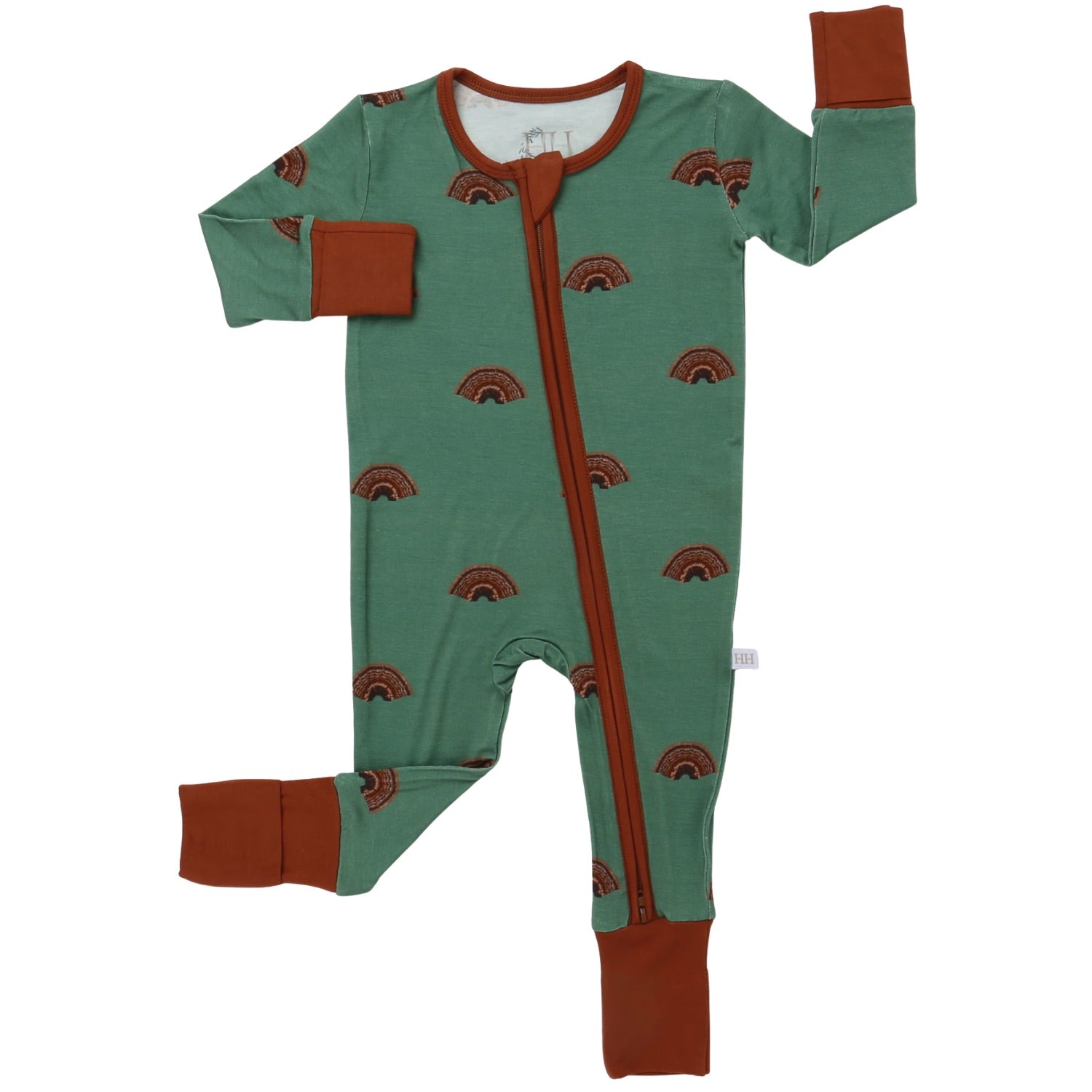 Boys Turkey Fan Double Zipper Romper Sleeper