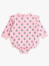 Pink Blossom Knit Long Sleeve Flutter Bubble Romper