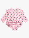 Pink Blossom Knit Long Sleeve Flutter Bubble Romper