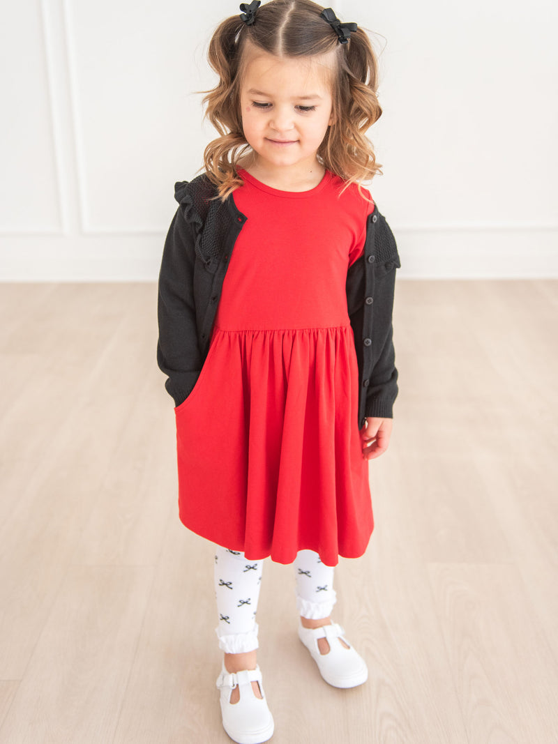 Black Bow Patterned Footless Ruffle Tights