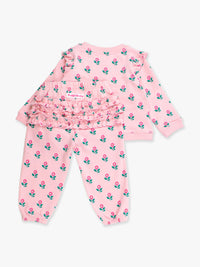 Pink Blossom Flutter Sweatshirt Jogger Set