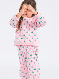 Pink Blossom Flutter Sweatshirt Jogger Set