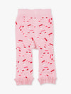 Pink Candy Cane Patterned Footless Ruffle Tights