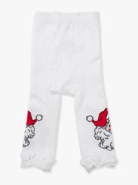 Santa Patterned Footless Ruffle Tights