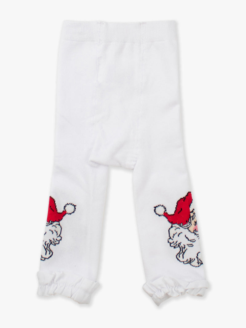 Santa Patterned Footless Ruffle Tights