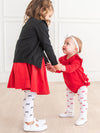 Black Bow Patterned Footless Ruffle Tights