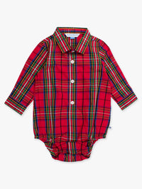 Red Nicholas Plaid Button Down Bubble