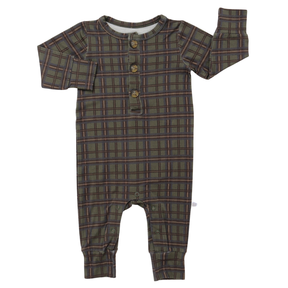 Boys Cabin Cozy Long Sleeve Button Romper