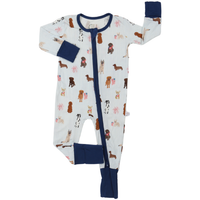 Boys Patriotic Pups Double Zipper Romper Sleeper