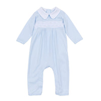 Walker’s Classics Smocked Playsuit in Light Blue